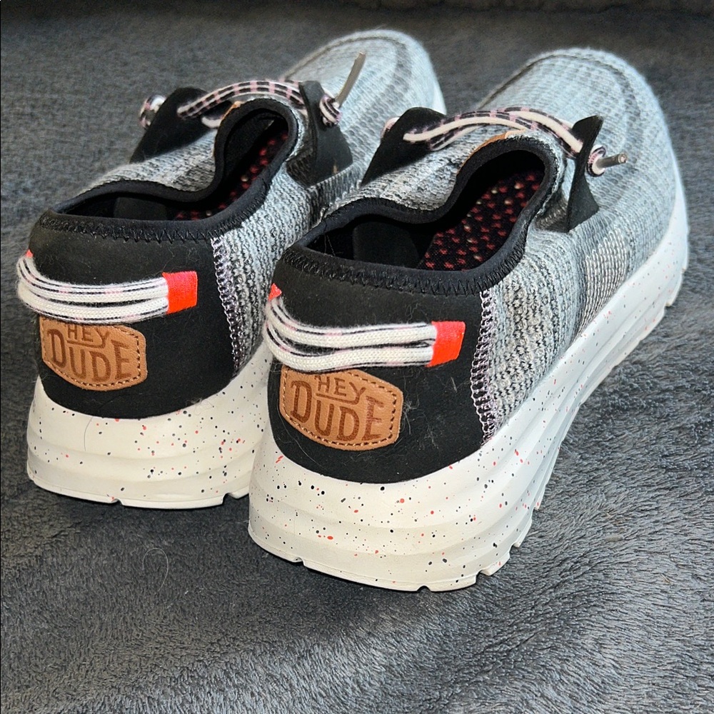 Hey Dude Women's Gray & Black Knit Slip-On Sneakers - Picture 4 of 6